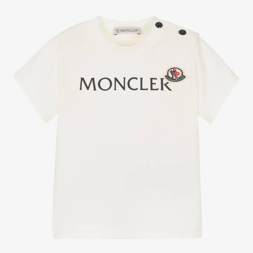 Moncler Enfant-Boys Ivory Cotton T-Shirt | Childrensalon