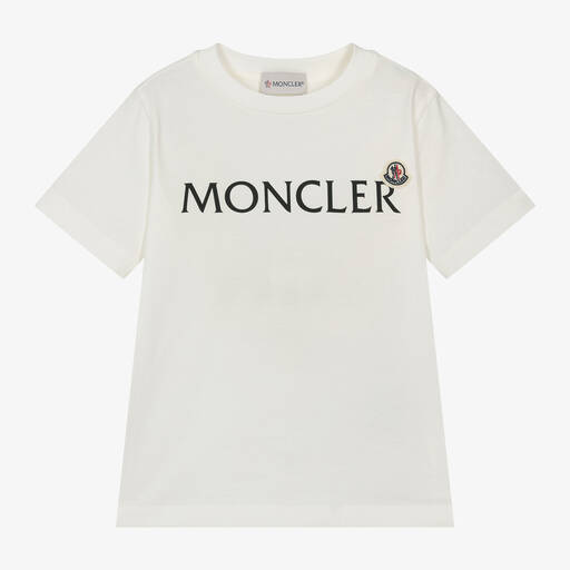 Moncler Enfant-Boys Ivory Cotton T-Shirt | Childrensalon