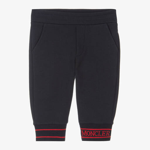 Moncler Enfant-Boys Navy Blue Cotton Joggers | Childrensalon