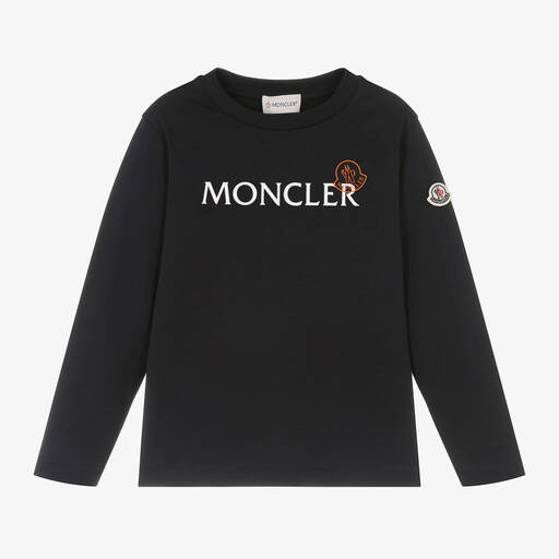 Moncler Enfant-Boys Navy Blue Cotton Top | Childrensalon