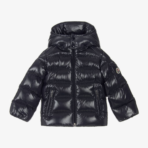 Moncler Enfant-جاكيت بافر أطفال ولادي مبطن بريش لون كحلي | Childrensalon