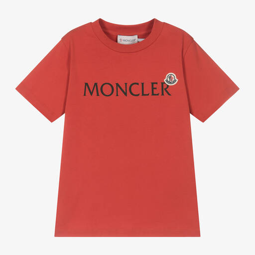 Moncler Enfant-Boys Red Cotton T-Shirt | Childrensalon