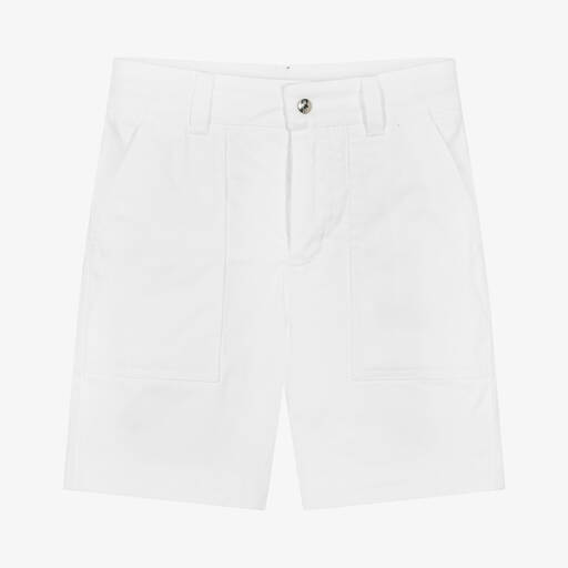 Moncler Enfant-Boys White Cotton Shorts | Childrensalon