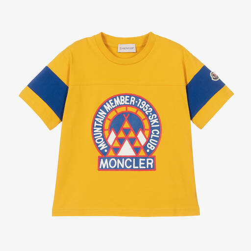 Moncler Enfant-Boys Yellow Logo T-Shirt | Childrensalon