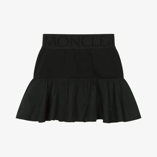 Moncler Enfant-Girls Black Flared Cotton Skirt | Childrensalon