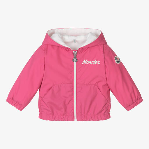 Moncler Enfant-Girls Bright Pink Evanthe Hooded Jacket | Childrensalon