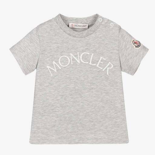 Moncler Enfant-Graues Baumwoll-T-Shirt (M) | Childrensalon