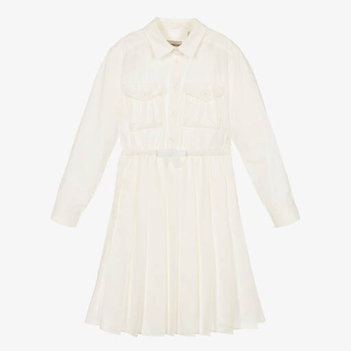 Moncler Enfant-Girls Ivory Cotton Dress | Childrensalon