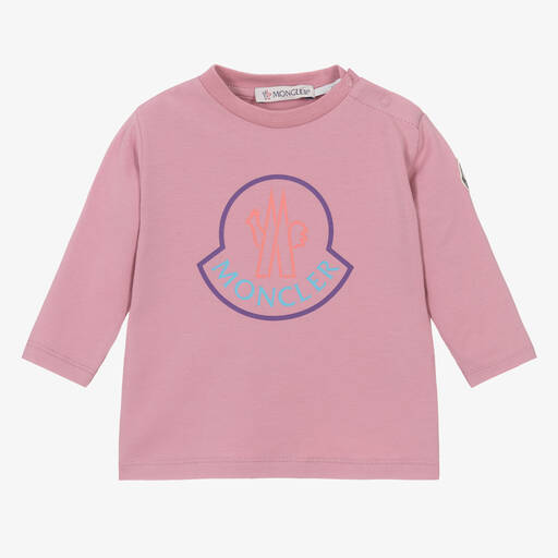 Moncler Enfant-Girls Lilac Pink Cotton Top | Childrensalon