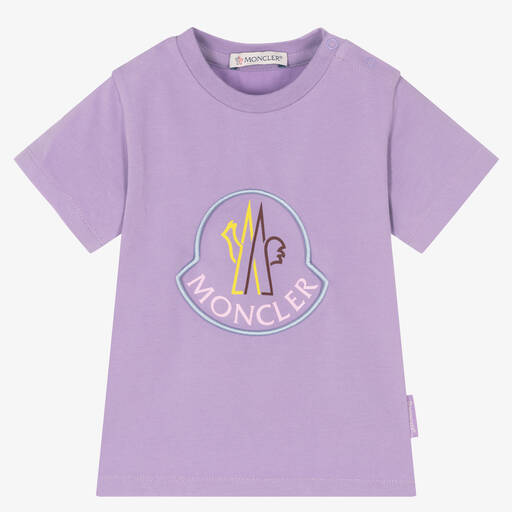 Moncler Enfant-Girls Lilac Purple T-Shirt | Childrensalon