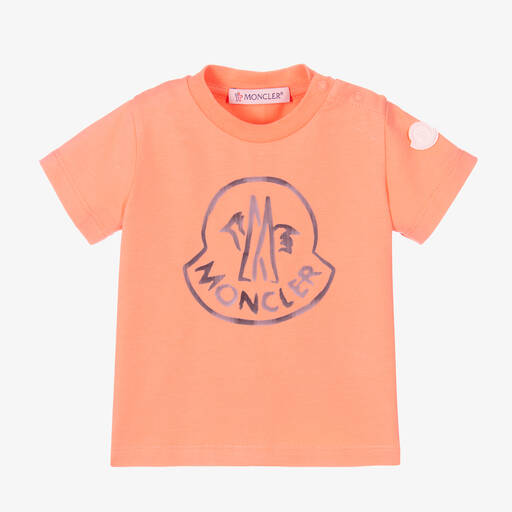 Moncler Enfant-Оранжевая хлопковая футболка | Childrensalon