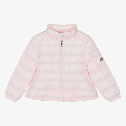Moncler Enfant-Girls Pink Aminia Down-Fill Puffer Jacket | Childrensalon