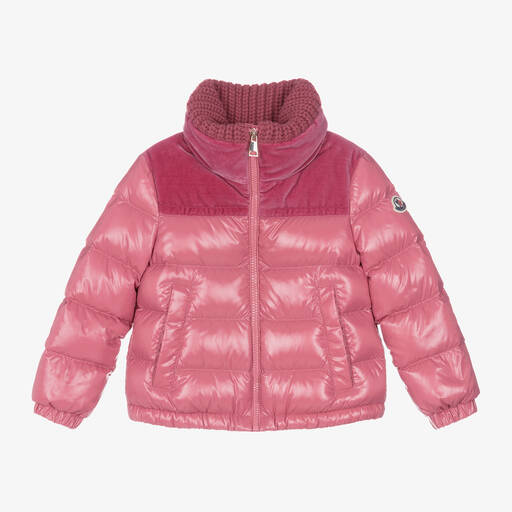 Moncler Enfant-جاكيت بافر مبطن لون زهري للبنات | Childrensalon