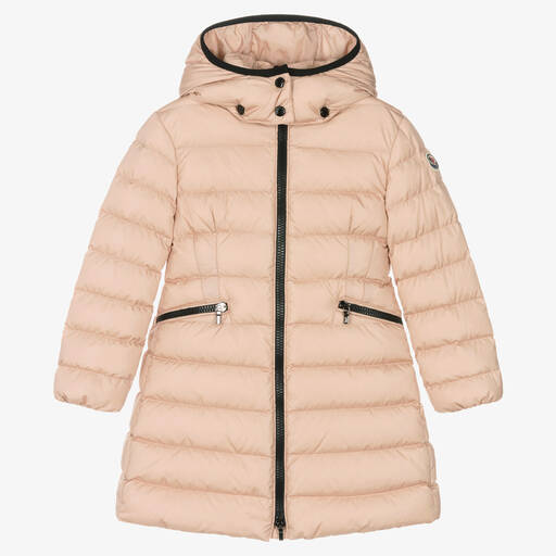 Moncler Enfant-Розовое пуховое пальто для девочек | Childrensalon
