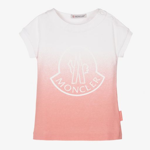 Moncler Enfant-Girls Pink Cotton Logo Dress | Childrensalon
