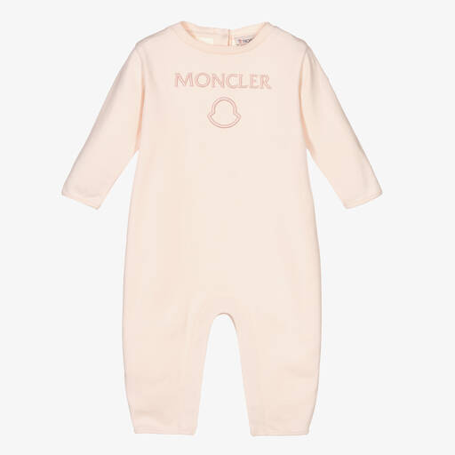 Moncler Enfant-Girls Pink Cotton Romper | Childrensalon