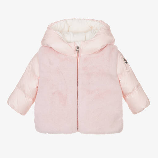Moncler Enfant-Girls Pink Down Padded Natas Jacket | Childrensalon