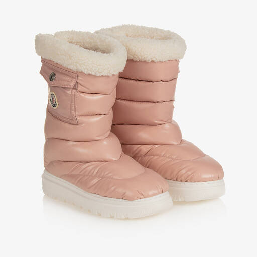 Moncler Enfant-Girls Pink Logo Boots | Childrensalon