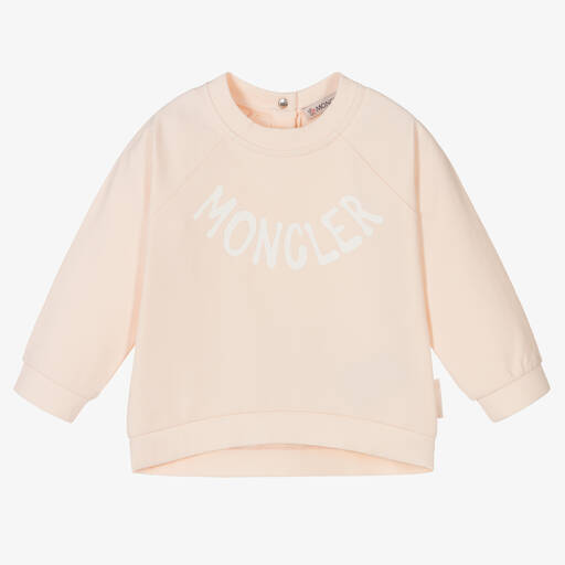 Moncler Enfant-Girls Pink Logo Sweatshirt | Childrensalon