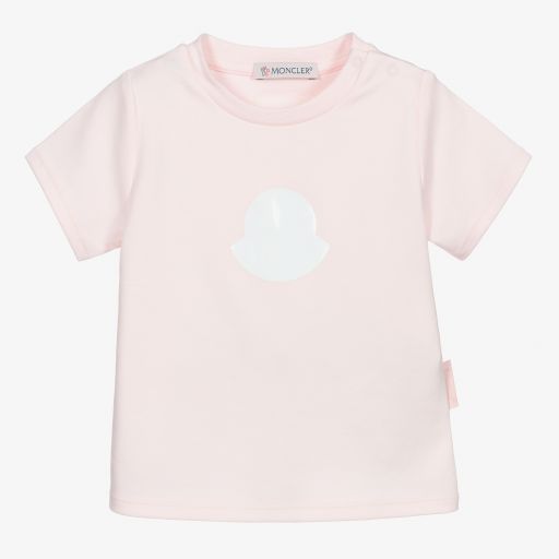 Moncler Enfant-Розовая футболка для девочек | Childrensalon