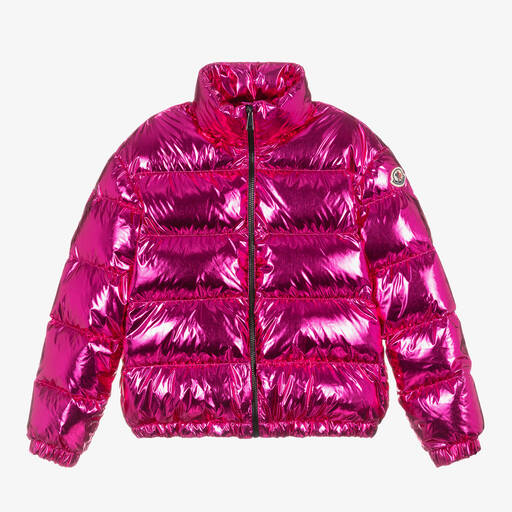 Moncler Enfant-Girls Pink Meuse Down Fill Puffer Jacket | Childrensalon