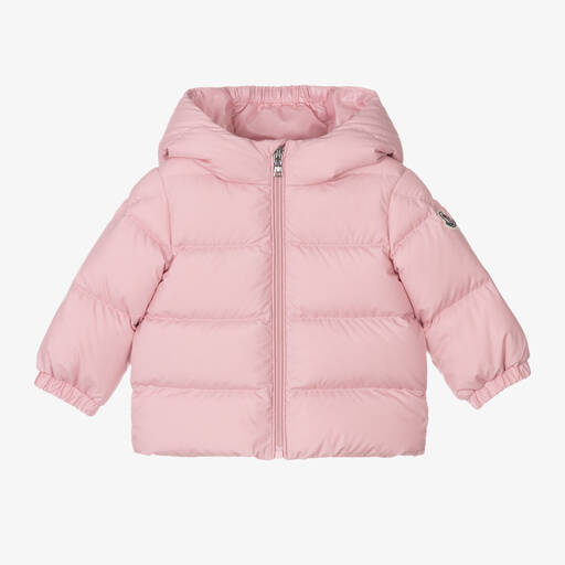 Moncler Enfant-Girls Pink Sharon Down Puffer Coat | Childrensalon