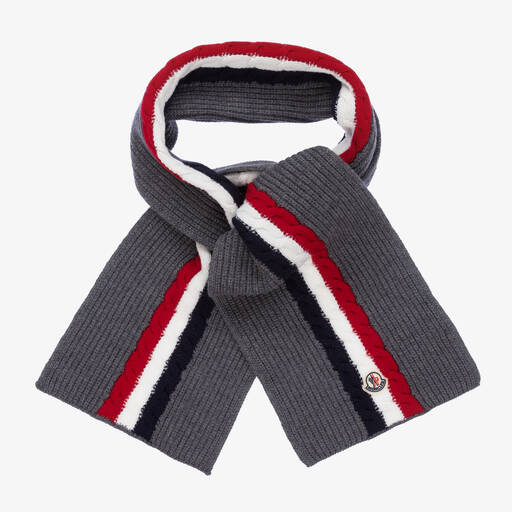 Moncler Enfant-Серый шерстяной шарф | Childrensalon