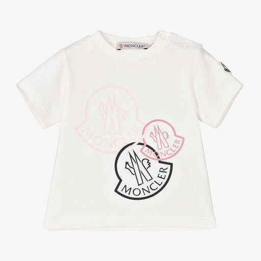 Moncler Enfant-Ivory Cotton T-Shirt | Childrensalon