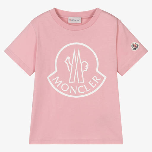 Moncler Enfant-T-shirt rose pâle en coton | Childrensalon