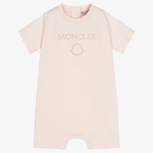 Moncler Enfant-Розовый хлопковый песочник | Childrensalon