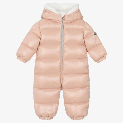 Moncler Enfant-Pink Samian Puffer Snowsuit | Childrensalon
