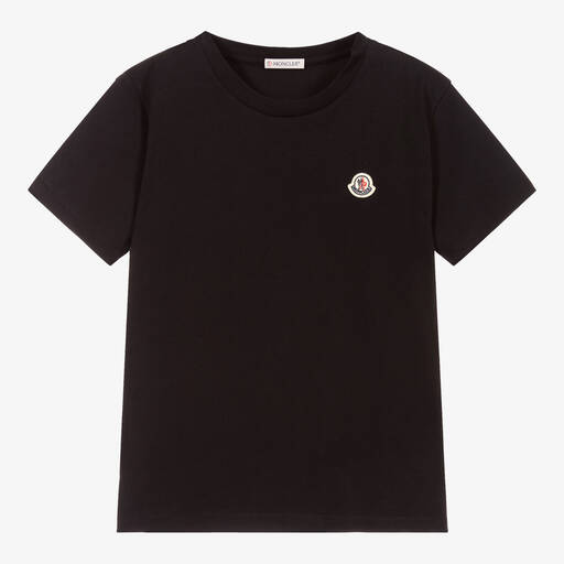 Moncler Enfant-Teen Black Cotton T-Shirt | Childrensalon