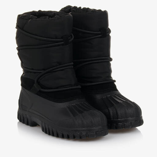 Moncler Enfant-Teen Black Rubber & Suede Snow Boots | Childrensalon