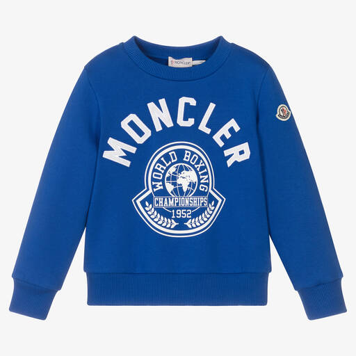 Moncler Enfant-Teen Boys Blue Cotton Sweatshirt | Childrensalon