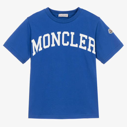 Moncler Enfant-Blaues Teen College-T-Shirt | Childrensalon