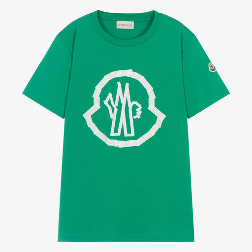 Moncler Enfant-Teen Boys Green Cotton T-Shirt | Childrensalon