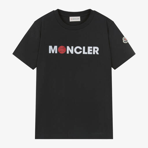 Moncler Enfant-Teen Boys Navy Blue Cotton Basketball T-Shirt | Childrensalon