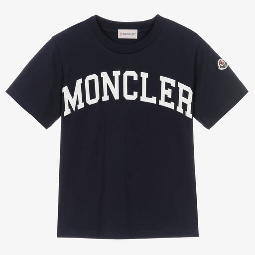 Moncler Enfant-Синяя футболка варсити для мальчиков-подростков  | Childrensalon