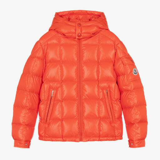 Moncler Enfant-Teen Boys Orange Jeff Down Puffer Jacket | Childrensalon