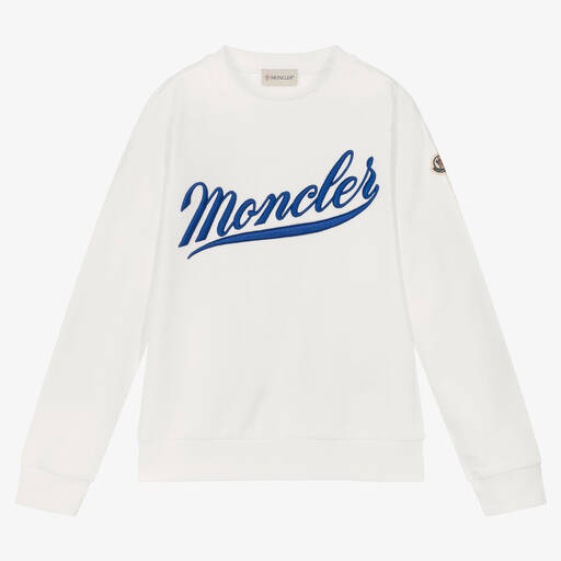 Moncler Enfant-Weißes Teen Baumwoll-Sweatshirt (J) | Childrensalon