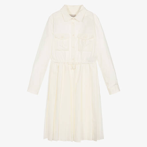 Moncler Enfant-Teen Girls Ivory Cotton Dress | Childrensalon