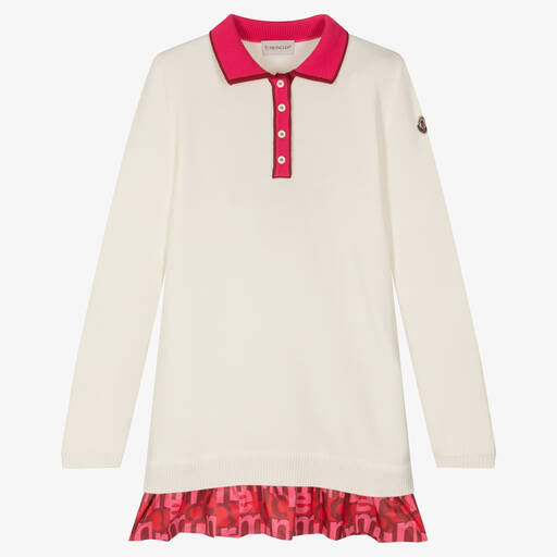 Moncler Enfant-Teen Girls Ivory Knitted Dress | Childrensalon