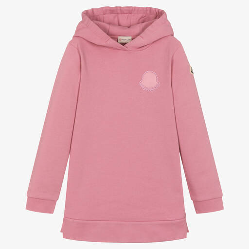 Moncler Enfant-Teen Girls Pink Cotton Sweatshirt Dress | Childrensalon