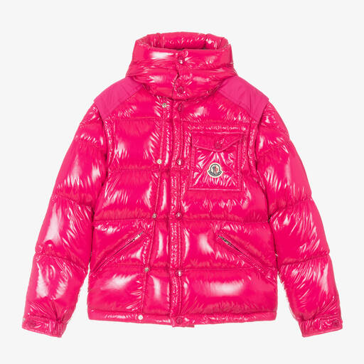 Moncler Enfant-Teen Girls Pink Karakorum Ripstop Enfant Jacket | Childrensalon