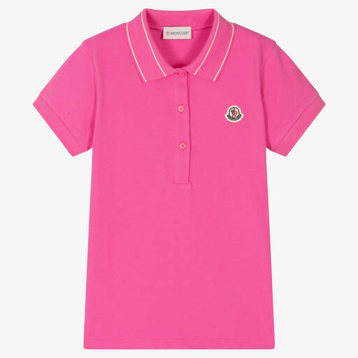 Moncler Enfant-Teen Girls Pink Pink Polo Shirt | Childrensalon