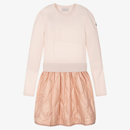 Moncler Enfant-Teen Girls Pink Wool Dress | Childrensalon