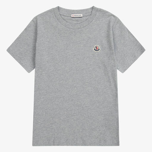 Moncler Enfant-Teen Grey Marl Cotton T-Shirt | Childrensalon