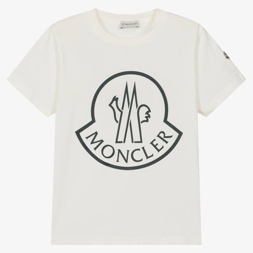 Moncler Enfant-Teen Ivory Graphic Cotton T-Shirt | Childrensalon