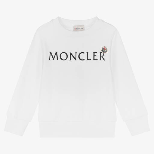 Moncler Enfant-White Logo Sweatshirt | Childrensalon