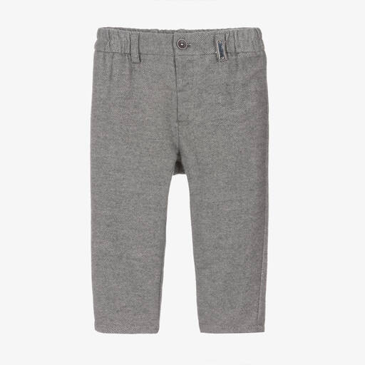 Monnalisa-Boys Grey Cotton Trousers | Childrensalon